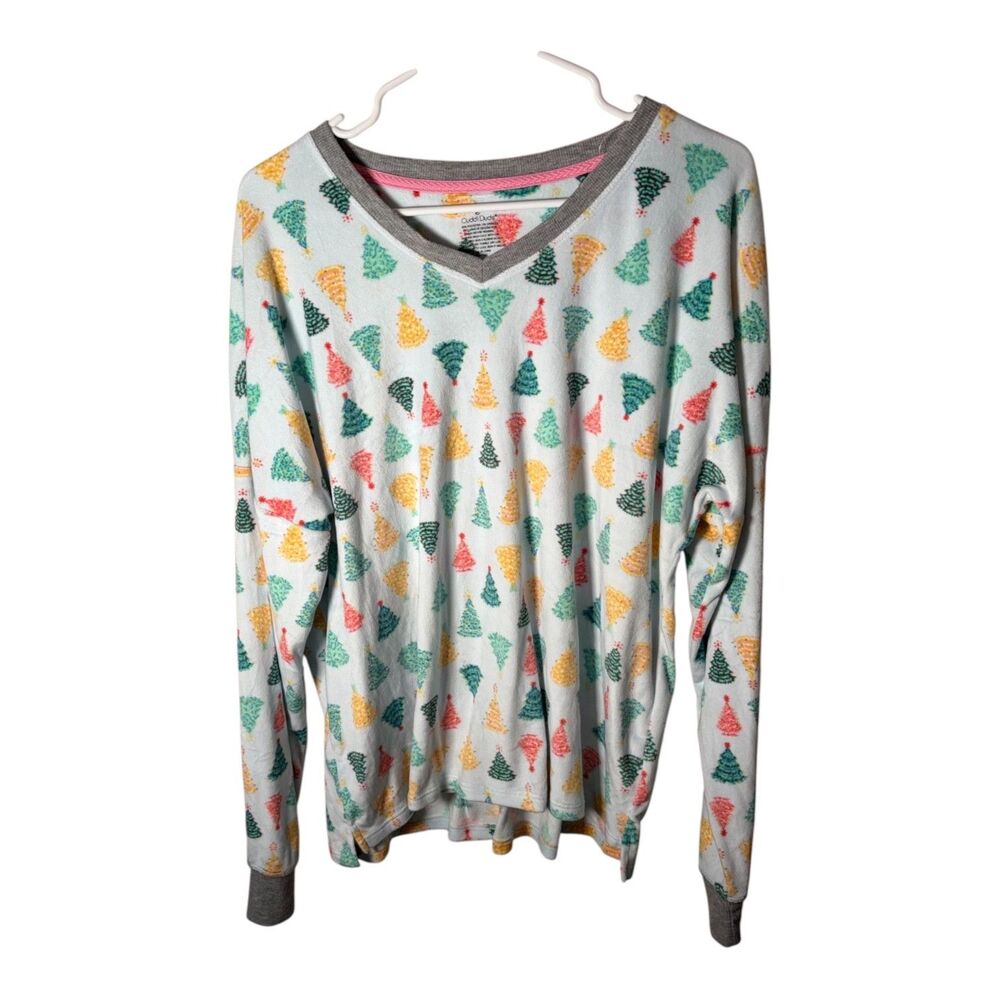 Cuddl Duds Pajama Top Women's Large Fleece Christmas Long Sleeve Fuzzy